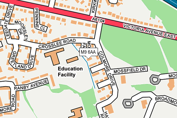 M9 6AA map - OS OpenMap – Local (Ordnance Survey)