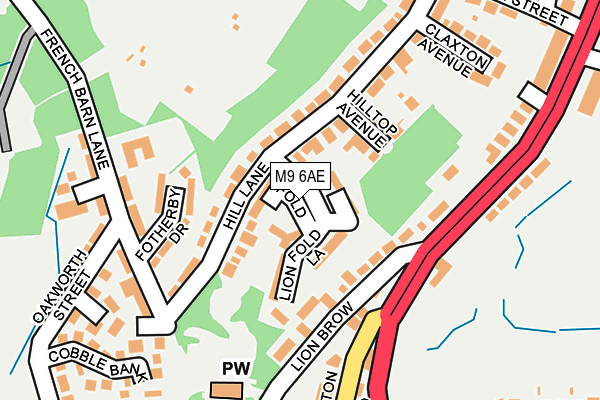 M9 6AE map - OS OpenMap – Local (Ordnance Survey)