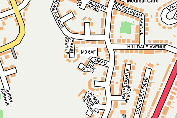 M9 6AF map - OS OpenMap – Local (Ordnance Survey)
