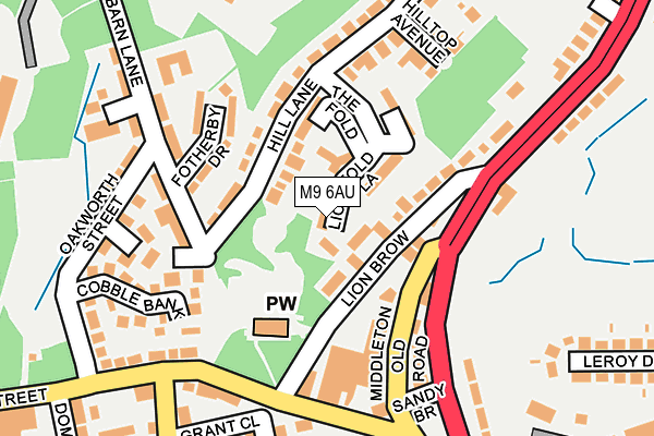 M9 6AU map - OS OpenMap – Local (Ordnance Survey)