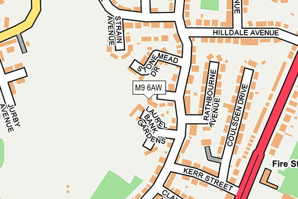M9 6AW map - OS OpenMap – Local (Ordnance Survey)
