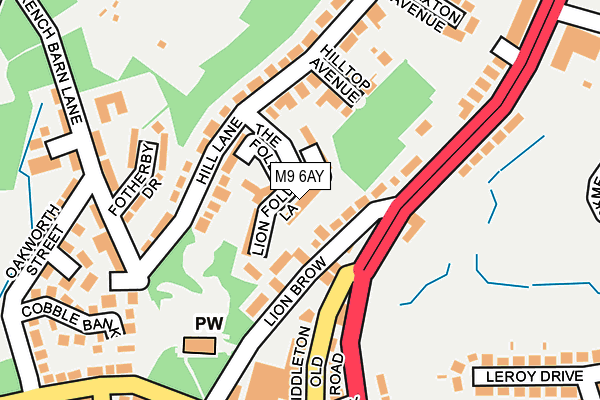 M9 6AY map - OS OpenMap – Local (Ordnance Survey)