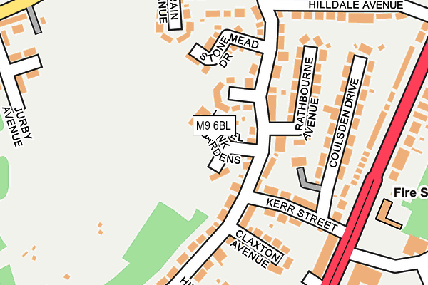 M9 6BL map - OS OpenMap – Local (Ordnance Survey)