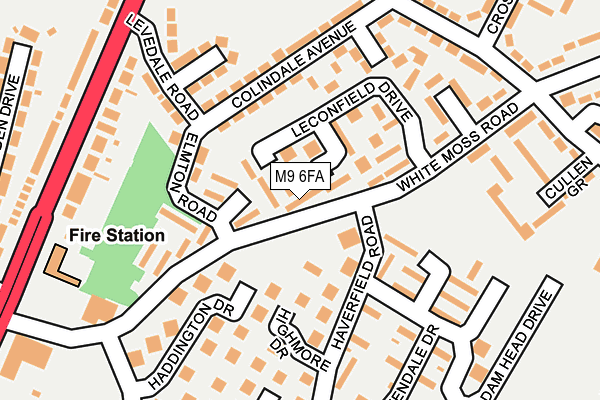M9 6FA map - OS OpenMap – Local (Ordnance Survey)