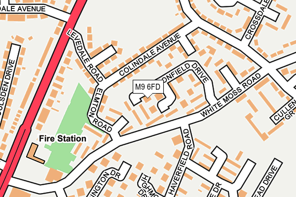 M9 6FD map - OS OpenMap – Local (Ordnance Survey)