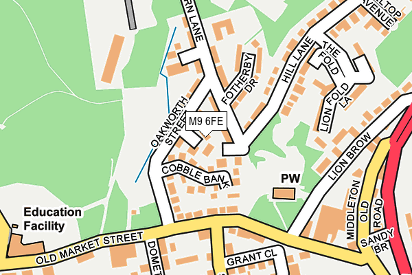 M9 6FE map - OS OpenMap – Local (Ordnance Survey)