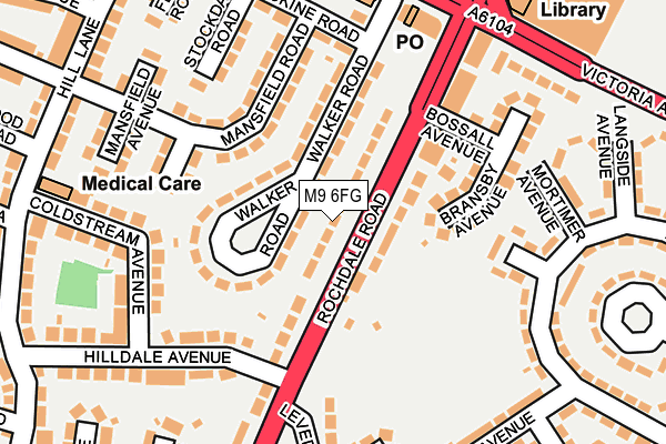 M9 6FG map - OS OpenMap – Local (Ordnance Survey)