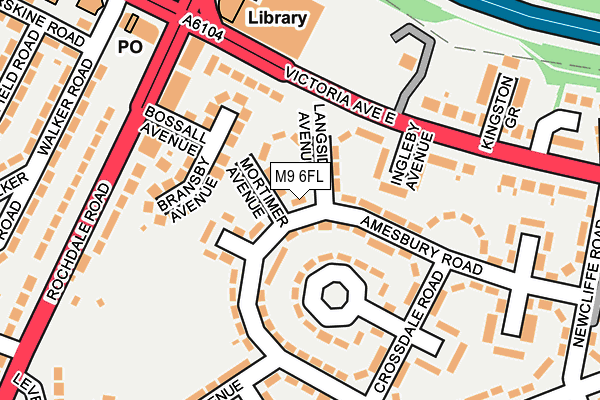 M9 6FL map - OS OpenMap – Local (Ordnance Survey)