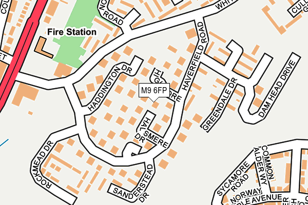 M9 6FP map - OS OpenMap – Local (Ordnance Survey)