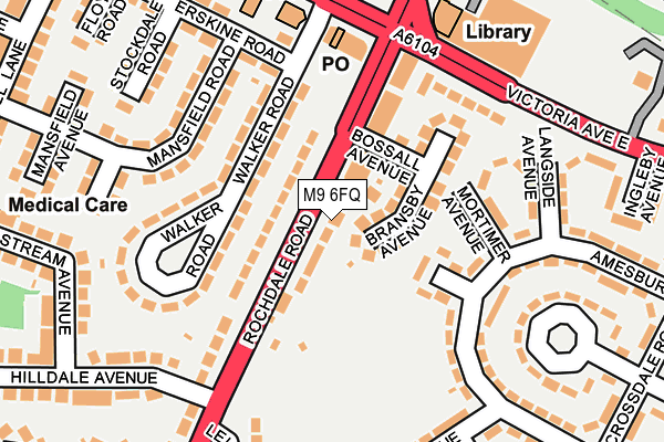 M9 6FQ map - OS OpenMap – Local (Ordnance Survey)
