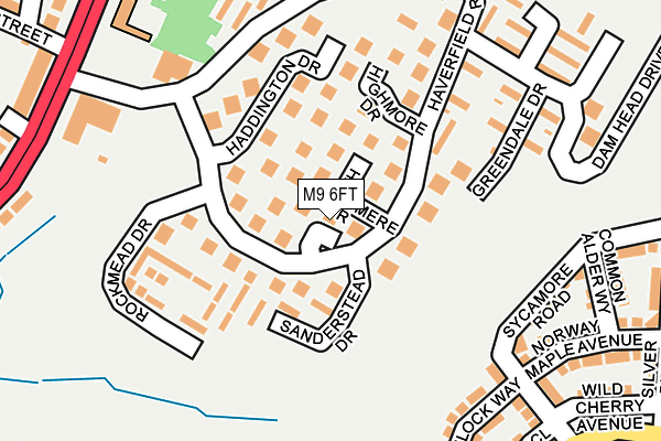 M9 6FT map - OS OpenMap – Local (Ordnance Survey)
