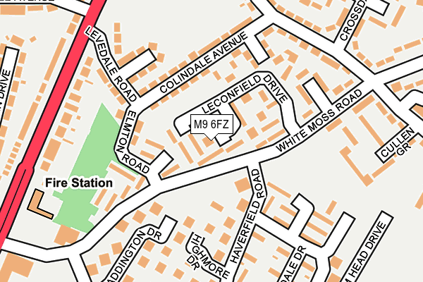 M9 6FZ map - OS OpenMap – Local (Ordnance Survey)