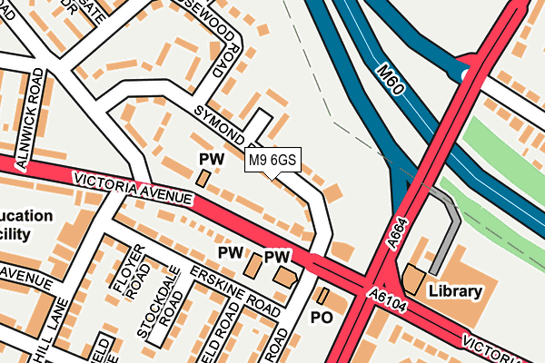 M9 6GS map - OS OpenMap – Local (Ordnance Survey)
