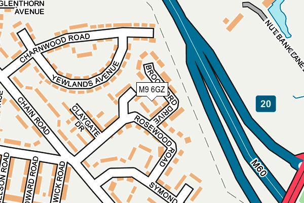 M9 6GZ map - OS OpenMap – Local (Ordnance Survey)