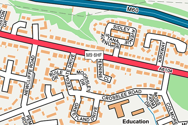 M9 6HF map - OS OpenMap – Local (Ordnance Survey)