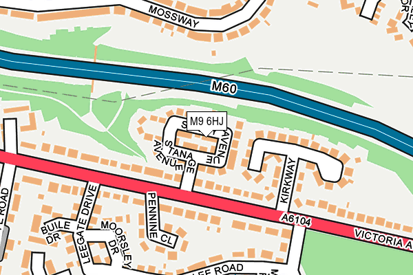 M9 6HJ map - OS OpenMap – Local (Ordnance Survey)