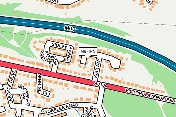 M9 6HN map - OS OpenMap – Local (Ordnance Survey)