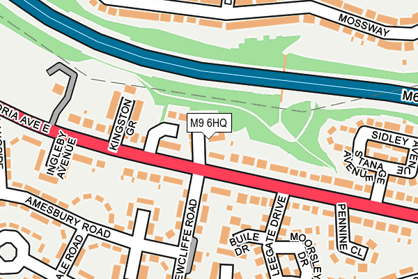M9 6HQ map - OS OpenMap – Local (Ordnance Survey)