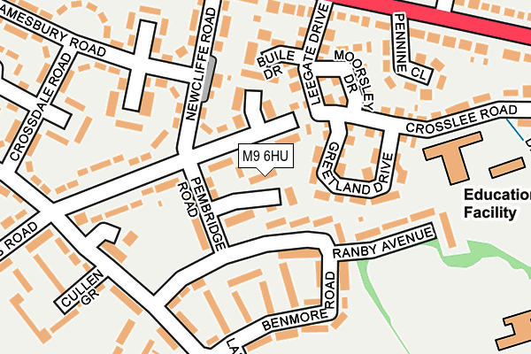 M9 6HU map - OS OpenMap – Local (Ordnance Survey)