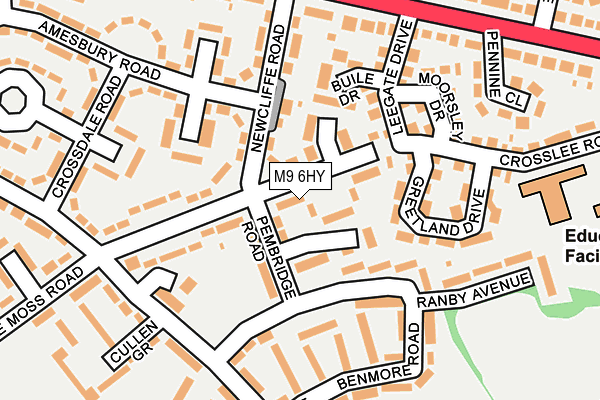M9 6HY map - OS OpenMap – Local (Ordnance Survey)