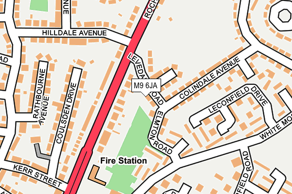 M9 6JA map - OS OpenMap – Local (Ordnance Survey)