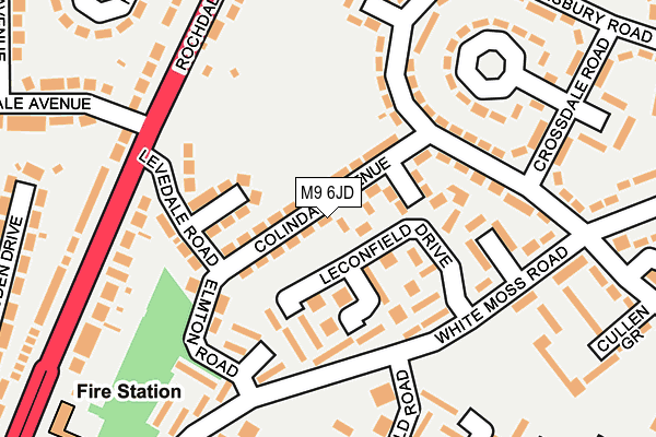 M9 6JD map - OS OpenMap – Local (Ordnance Survey)