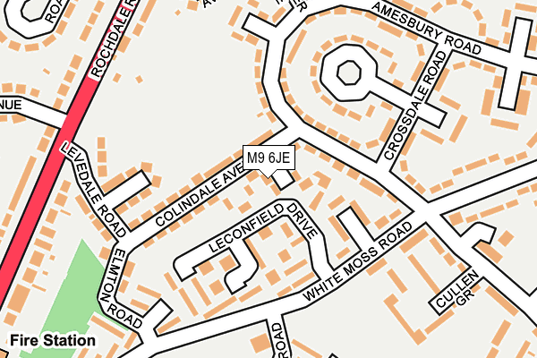 M9 6JE map - OS OpenMap – Local (Ordnance Survey)