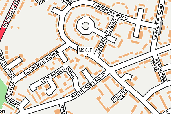M9 6JF map - OS OpenMap – Local (Ordnance Survey)