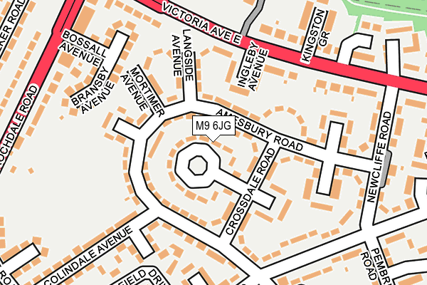 M9 6JG map - OS OpenMap – Local (Ordnance Survey)