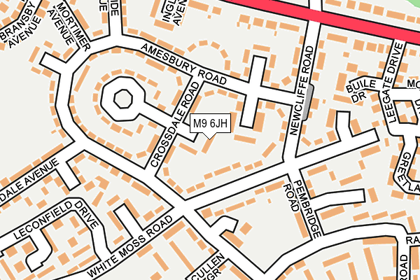 M9 6JH map - OS OpenMap – Local (Ordnance Survey)