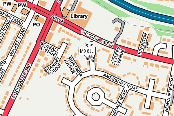 M9 6JL map - OS OpenMap – Local (Ordnance Survey)