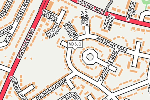 M9 6JQ map - OS OpenMap – Local (Ordnance Survey)