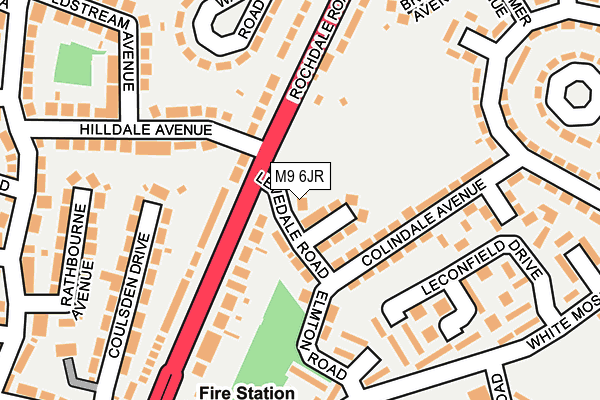M9 6JR map - OS OpenMap – Local (Ordnance Survey)