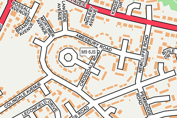 M9 6JS map - OS OpenMap – Local (Ordnance Survey)
