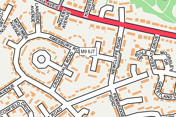 M9 6JT map - OS OpenMap – Local (Ordnance Survey)