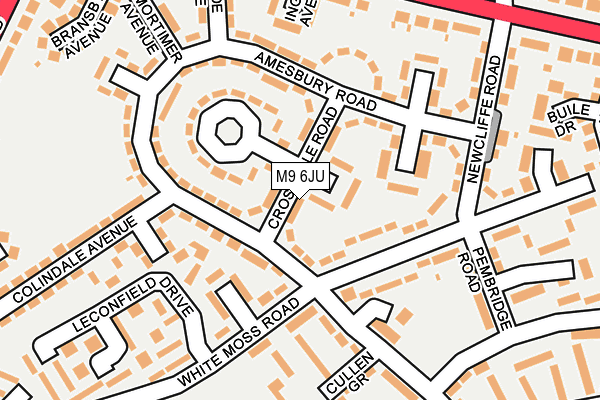 M9 6JU map - OS OpenMap – Local (Ordnance Survey)