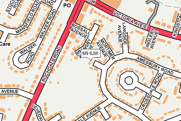 M9 6JW map - OS OpenMap – Local (Ordnance Survey)