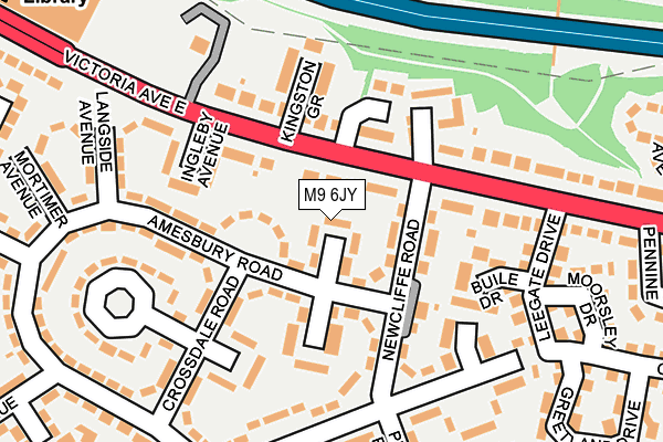 M9 6JY map - OS OpenMap – Local (Ordnance Survey)
