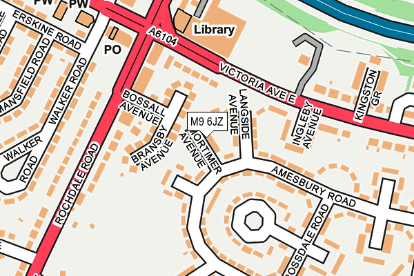 M9 6JZ map - OS OpenMap – Local (Ordnance Survey)