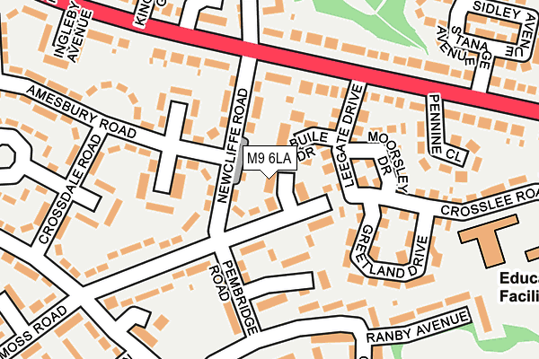 M9 6LA map - OS OpenMap – Local (Ordnance Survey)