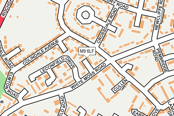 M9 6LF map - OS OpenMap – Local (Ordnance Survey)