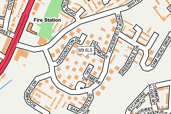 M9 6LS map - OS OpenMap – Local (Ordnance Survey)