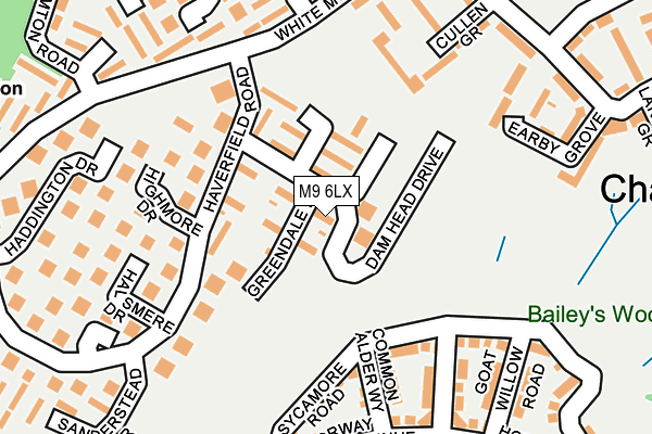 M9 6LX map - OS OpenMap – Local (Ordnance Survey)