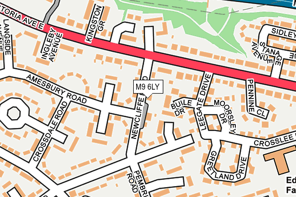 M9 6LY map - OS OpenMap – Local (Ordnance Survey)