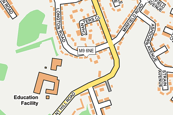 M9 6NE map - OS OpenMap – Local (Ordnance Survey)