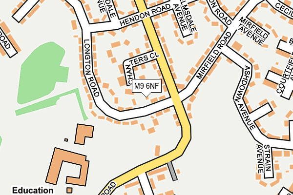 M9 6NF map - OS OpenMap – Local (Ordnance Survey)