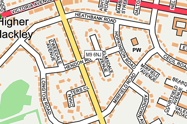 M9 6NJ map - OS OpenMap – Local (Ordnance Survey)