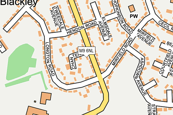 M9 6NL map - OS OpenMap – Local (Ordnance Survey)