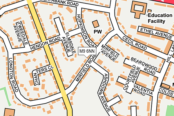 M9 6NN map - OS OpenMap – Local (Ordnance Survey)