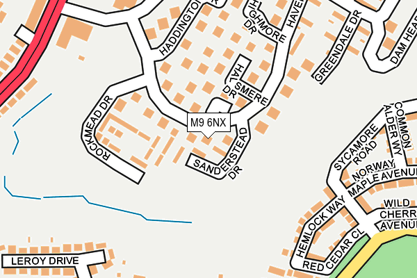 M9 6NX map - OS OpenMap – Local (Ordnance Survey)